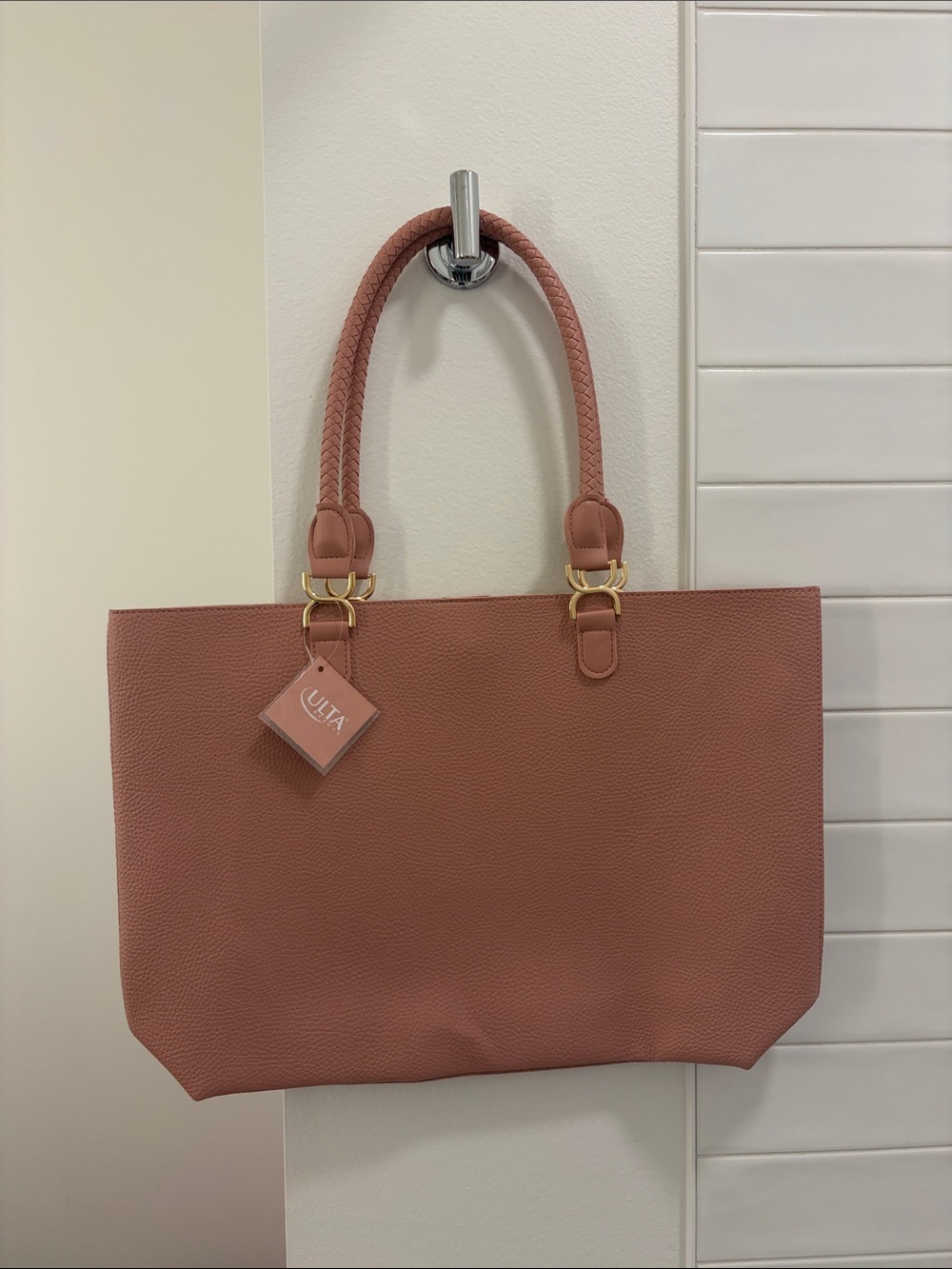 Ulta Beauty Rose Tote with Braided Handles - Picture 1 of 4